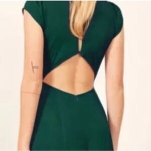 Reformation Gavin Backless Dress in Emerald